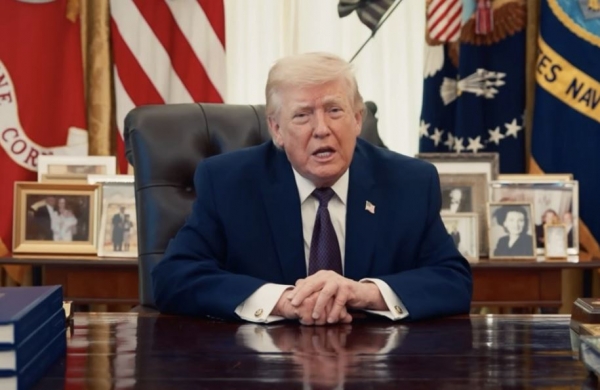 도널드 트럼프 대통령이 전 세계 기독교인들에게 2026년 부활절 영상 메시지를 전달하고 있다. ©Screenshot/YouTube