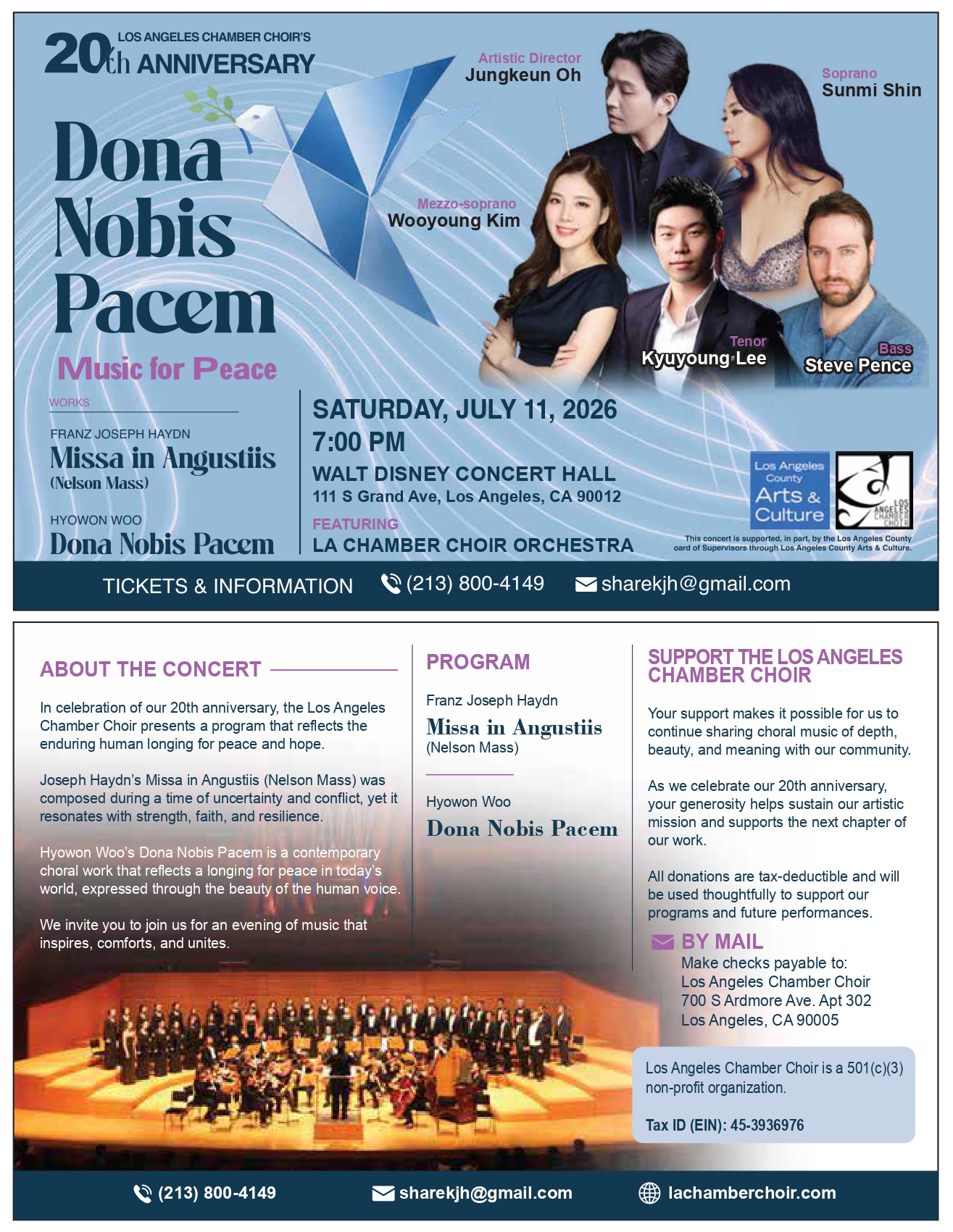 LA Chamber Choir, 창단 20주년 기념 음악회