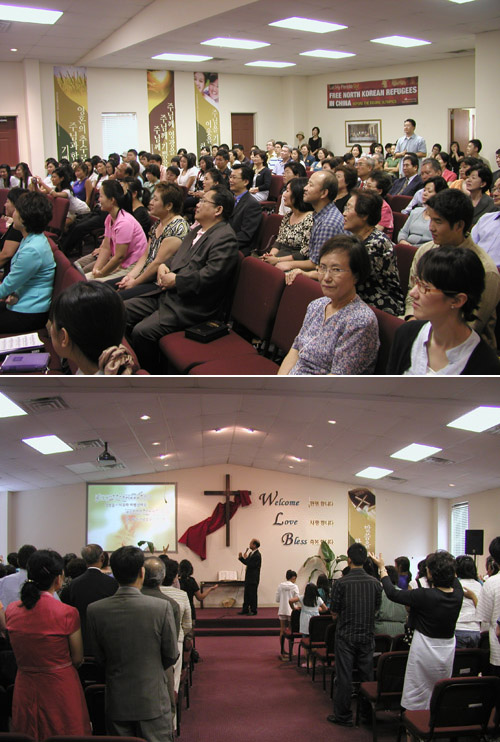 창립감사예배에서 지난 세월을 돌아보며 기쁘고 감사하는 성도들(위), 마지막은 부흥2000을 뜨겁게 찬양하며 부흥의 주역으로 쓰임받길 통성으로 기도했다(아래).