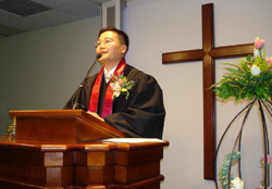 지난해 11월 김형석 목사의 위임식 ⓒ기독일보 자료사진