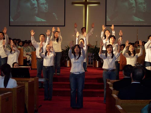 청년부의 수화및 율동 찬양