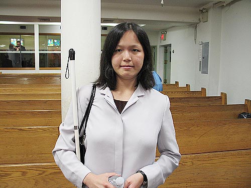 이날 잔잔한 감동을 선사한 시각 장애인 엘렌