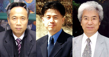 신천지 측과의 손해배상청구 소송에서 승소한 이단연구가들 왼쪽부터 진용식목사, 탁지원소장,정동섭소장