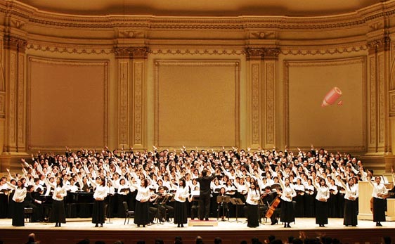 2003년 카네기홀에서 열린 밀알찬양대축제.