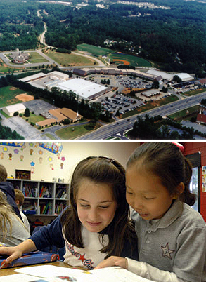 프라비던스크리스천아카데미(PCA) 전경(위). 학생들(아래).