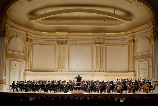 부산의 아동복지시설 관현악단 소년의 집이 카네기홀 스턴홀 펄만 스테이지에서 11일 오후 8시 공연했다.ⓒ소년의집