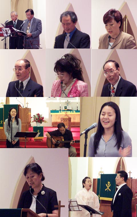 8월 열린 문학회 하이라이트(맨 왼쪽 아래가 김동명 시인의 친딸 김월정 시인)