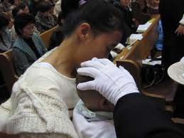 유아세례 모습.