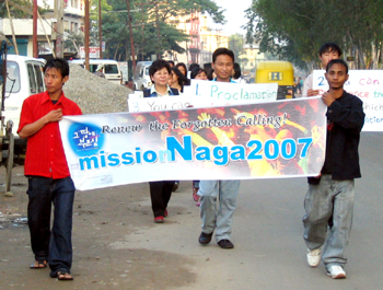 지난 2월 위디국제선교회는 나갈랜드로 비전트립을 떠나 인도 첫 청년학생선교동원대회를 홍보했다. ⓒ 위디국제선교회 