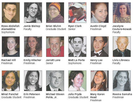 버지니아텍 총기 사건 희생자들1