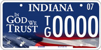 인디애나 주에서 유통되는 ‘In God We Trust’ 차량번호판 샘플 