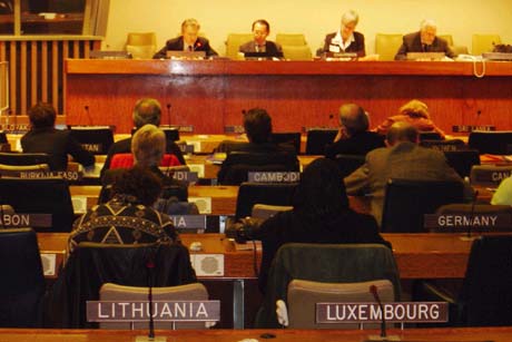 WCC UN 애드보커시 위크에서 '핵무기 없는 세상을 향한 교회의 탐색'이란 주제의 세미나에 참석한 강연자들