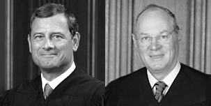 존 로버츠 대법원장과 앤소니 케네디 대법관