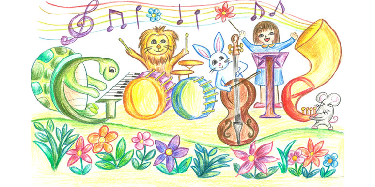 크리스틴 정양이 출품한 작품 '동물들과 함께하는 연주회'