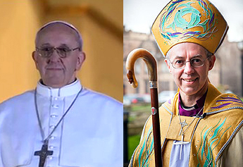 교황 프란치스코 1세와 저스틴 웰비 대주교