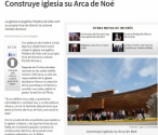 멕시코 현지 일간 노르테 디지털(Norte Digital)에 보도된 이글레시아 팔라브라 드 비다(Iglesia Palabra de Vida) 교회의 노아의 방주