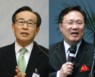 부총회장 후보로 추대된 동북노회 이승재 목사(좌)와 뉴욕노회 김종훈 목사(우)