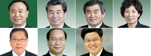 강사진.(윗줄 왼쪽부터 시계방향으로 전용선 목사, 장권순 목사, 오성규 목사, 김지은 목사, 김만열 목사, 이규철 목사, 윤상진 목사)