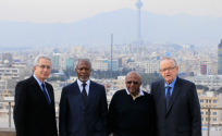 왼쪽부터 에르네스토 제딜로 전 멕시코 대통령, 코피 아난 전 유엔 사무총장, 데스몬드 투투 남아공 성공회 대주교, 마르티 아티사리 전 핀란드 대통령. ⓒ디엘더스(The Elders).