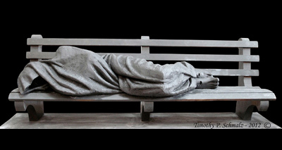 노숙자 예수 조각상