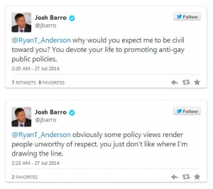 조쉬 배로가 트위터에 남긴 글들의 일부.