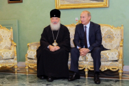 러시아정교회 키릴 총대주교(왼쪽)와 블라디미르 푸틴 러시아 대통령.