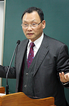 김재성 교수가 강연하고 있다. ⓒ김진영 기자