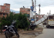 최희철 네팔 선교사가 25일 지진 직후 1시간 이내에 집으로 돌아오는 길에 찍은 사진을 본지에 보내왔다. 81년 만의 대지진으로 무너진 건물들.  ©최희철 선교사