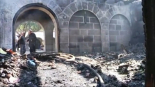 유대인 극단주의자들의 방화 공격으로 불탄 오병이어교회