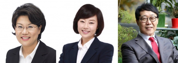 전국구 관심을 받는 서초갑 새누리당 경선, 왼쪽부터 이혜훈, 조윤선, 최양오 후보.