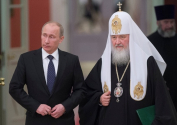 ▲키릴 러시아정교회 총대주교(오른쪽)와 블리디미르 푸틴 대통령. ⓒRussia International Agency 