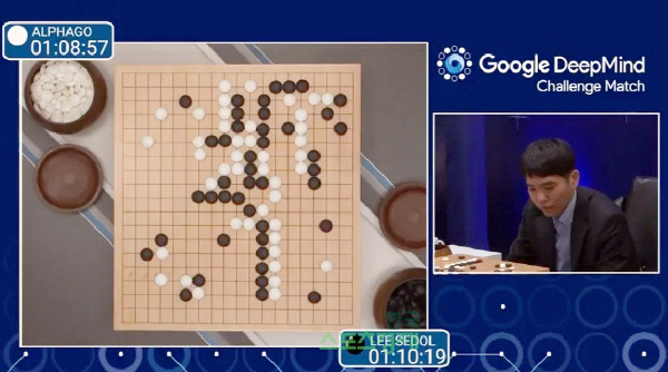 ▲이세돌 9단과 알파고의 대국 생중계 장면. ⓒ구글 제공