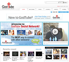 ‘Broadcast Him(주님을 방송합니다)’을 모토로 하는 기독교 동영상 사이트 갓튜브(GodTube) ⓒwww.GodTube.com 