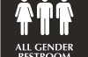 미국 캘리포니아주에 설치된 '성중립 화장실' 표시