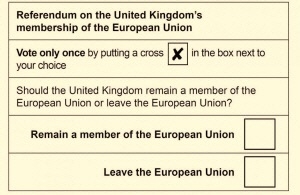 ▲브렉시트 찬반 국민투표용지.
