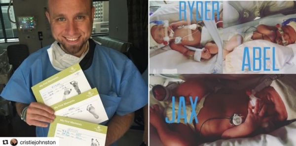 
▲존스톤 박사가 공개한 세 쌍둥이의 사진. ⓒ페이스북