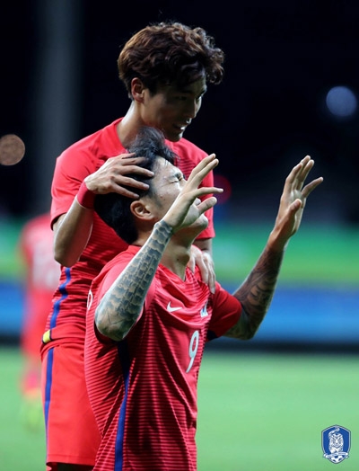 석현준 선수가 기도하는 모습. ⓒ대한축구협회 캡처